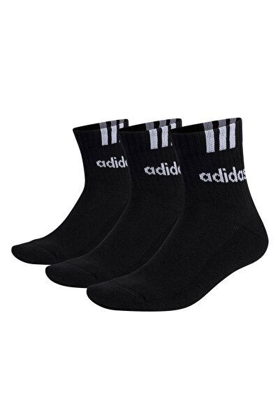 adidas Unisex Quarter Socken, 3er Pack - Cushioned 3S Linear, Logo, einfarbig