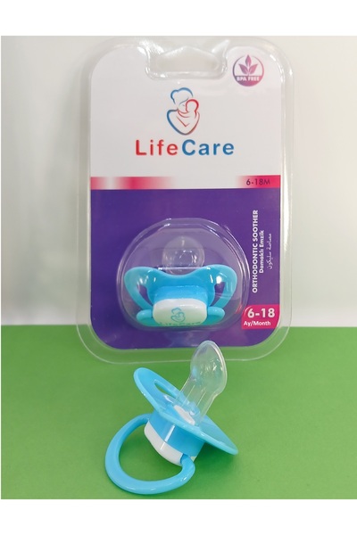 LifeCareBaby Damaklı Ortodontik Emzik 2 numara 6-18 Ay Mavi