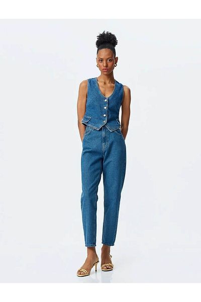 Koton High Waist Regular Fit Indigo Women's Jeans Pants 5Sal40126Md