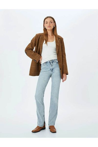 Koton Slim Flare-high Waist Flare Leg Skinny Fit Indigo Γυναικείο τζιν παντελόνι 5sal40044md