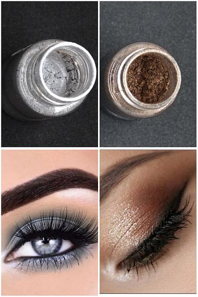 wonderway Silver Grey and Brown Eye Shadow Pigment Set