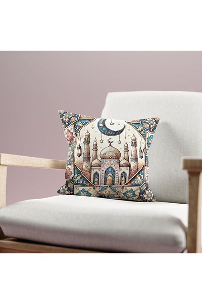 Filamente Husă de pernă cu model Ramadan, imprimată digitală pe două fețe - Ramadan