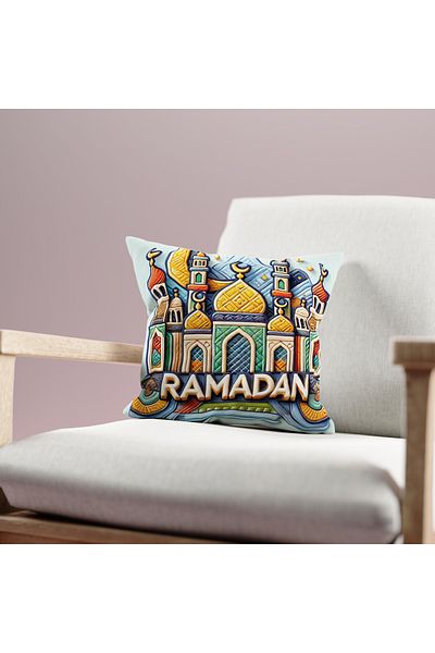 Filamente Husă de pernă cu model Ramadan, imprimată digitală pe două fețe - Ramadan
