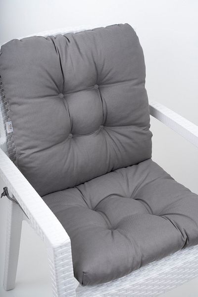 ALTINPAMUK Neva Pofidik Anthracite Backrest Chair Cushion with Special Stitched Laces, 44X84 cm