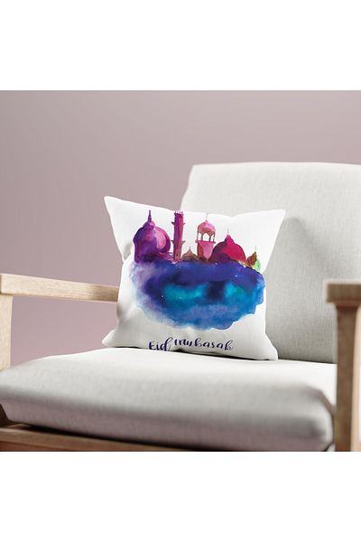 Filamente Ramadan Patterned Double Sided Digital Printed Throw Pillow Cover - Ramadan