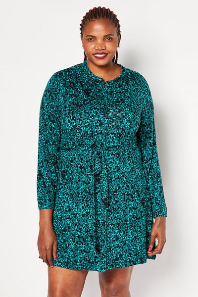 French Connection Women Allover Print Mini Dress, Green