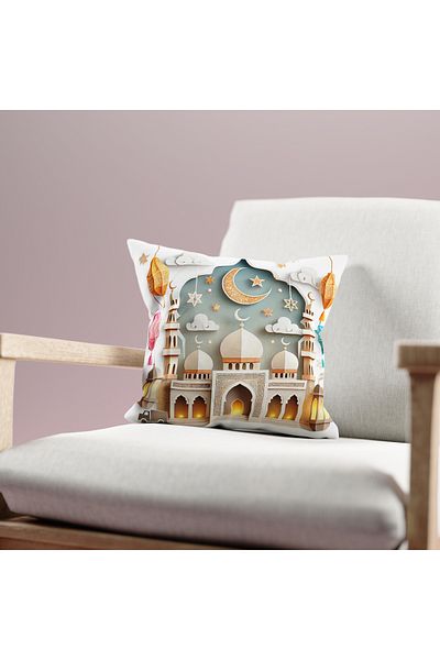Filamente Husă de pernă cu model Ramadan, imprimată digitală pe două fețe - Ramadan