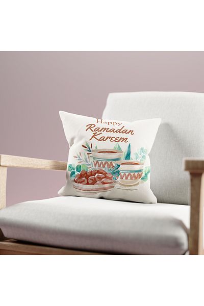 Filamente Ramadan Patterned Double Sided Digital Printed Throw Pillow Cover - Ramadan