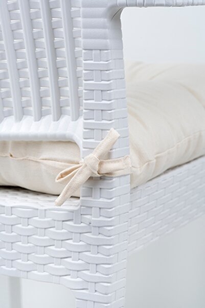 ALTINPAMUK Mega Cream Chair - 45X45 Cushion with Special Stitching and Laces