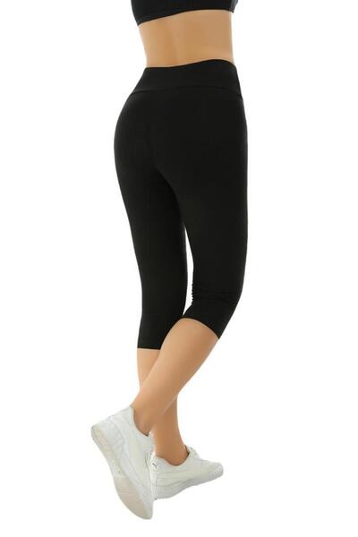 Almila Thick Belt (LYCRAL) High Waist Capri Women's Leggings 2043