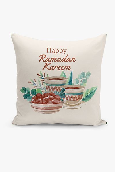 Filamente Ramadan Patterned Double Sided Digital Printed Throw Pillow Cover - Ramadan