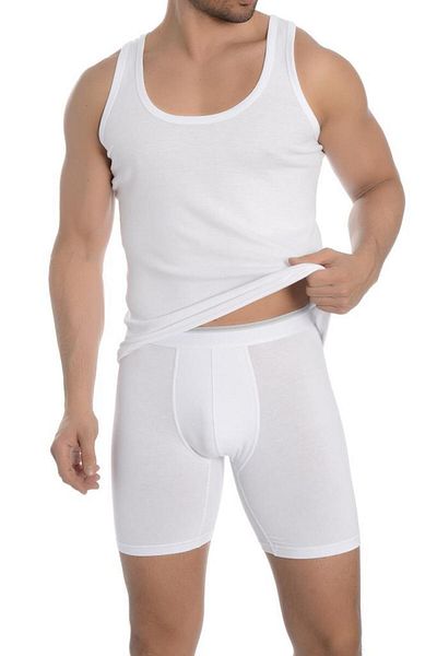 Donkshot Top and Bottom Set Combed Cotton Single Jersey Men's Undershirt and Long Boxer 1804