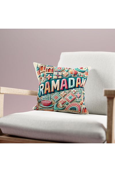 Filamente Husă de pernă cu model Ramadan, imprimată digitală pe două fețe - Ramadan