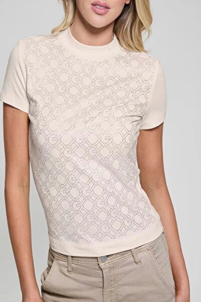 Guess Damska biała wzorzysta koszulka