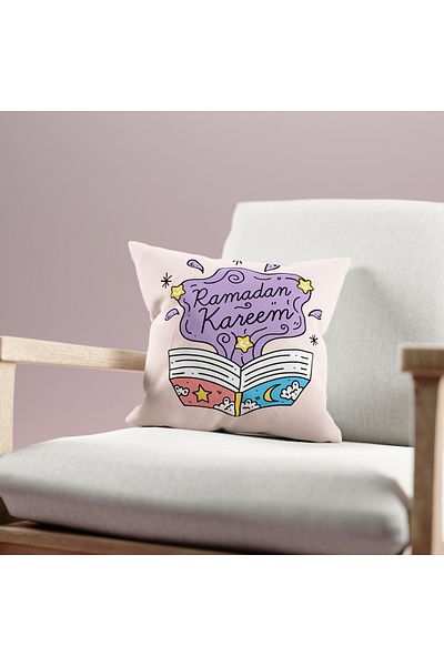 Filamente Ramadan Patterned Double Sided Digital Printed Throw Pillow Cover - Ramadan