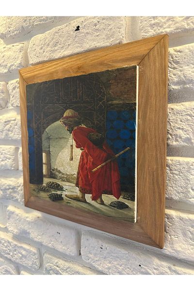 woodhomeworks Панел за картина с масивна рамка от естествен камък и мрамор 26x26 см