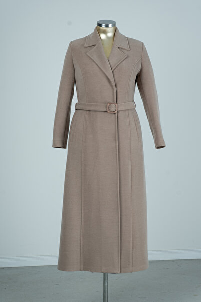 Zümrüt Gizli Düğmeli Can Kaşe Manto