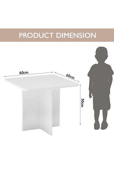 Mahmayi CH01 Ergonomic Child Desk 8050 Low height With Round Edges White Single Table 60x50cms)