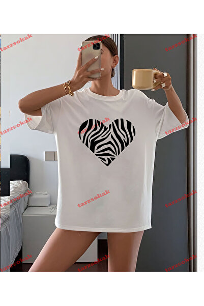 Tarzsokak Design de inimă cu model zebră