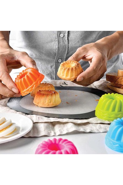 Roza's Home 6 قطع من قوالب الكعك الصغيرة المصنوعة من السيليكون، قوالب الكيك