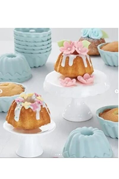 Dükkanönü Set of 6 Silicone Small Muffin Cake Molds 100% Fireproof Silicone
