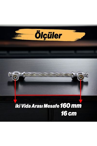 Badem10 Burma Metal Mâner argintiu 160 mm Mobilier Bucătărie Sertar Dulap Dulap Ușă Mânere Mâner 16 Cm