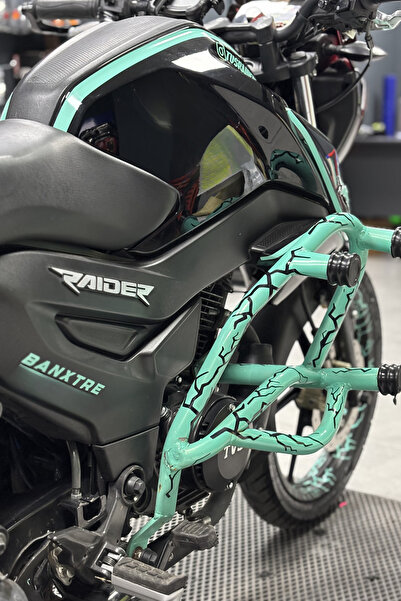 Banxtre Motor-Kask ve Koruma Demiri için Siyah Renk Yıldırım Şimşek Seti (16 Parça )