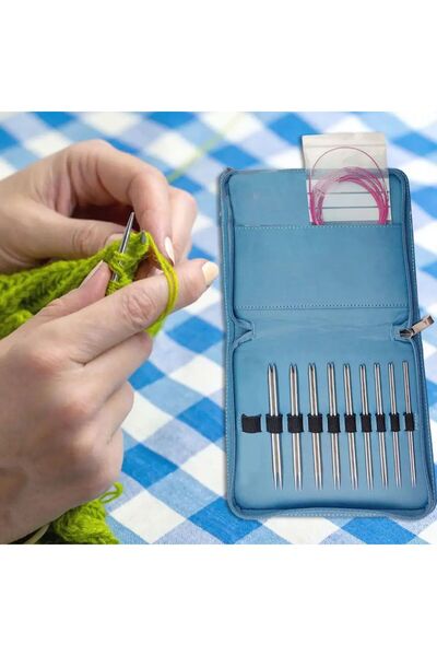 OZN AKSESUAR مجموعة أسياخ مع حقيبة زرقاء - طقم شبكي