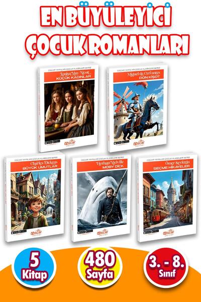 Harika Çocuk Yayınları En Büyüleyici Çocuk Romanları Hikaye Kitabı Seti - 5 K...