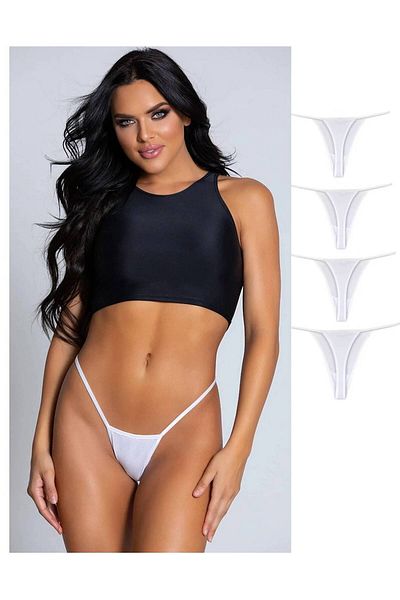 GECKO COLLECTION Gecko Rope Elastic Women's String Thong 4 Pieces