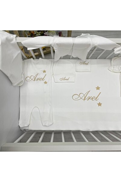 forbebis طقم خروج المستشفى المطرز 10 قطع من Baby Pattern مليء بالنجوم