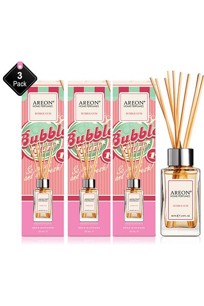 Areon Pack Of 3 Areon Home Perfumes 85 ml  Bubble Gum