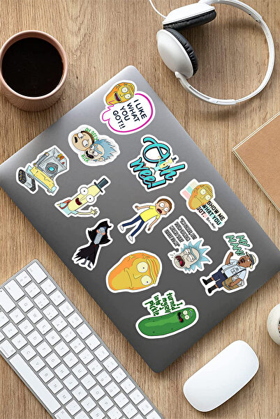 AR Sticker Ricky And Morty Temalı Laptop Notebook Tablet Sticker Set 11