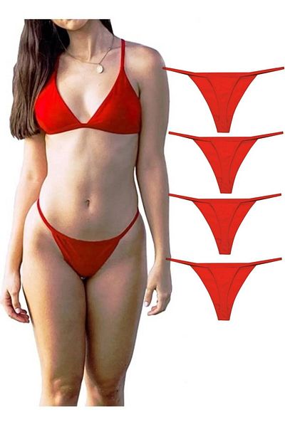 GECKO COLLECTION Gecko Rope Elastic Women's String Thong 4 Pieces