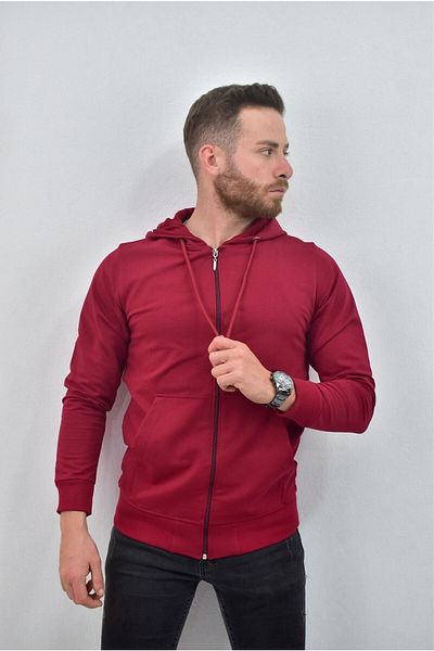 ZIDAN Men's Zippered Hoodie with Kangaroo Pocket – Made in Turkey
