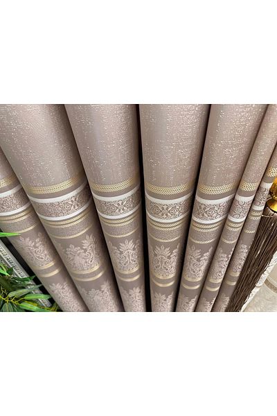 NİVEMESHOME Nivemeshome ft 632255   V-5228 Antakya Mink 1/3 Close Pleated Background Curtain Apm