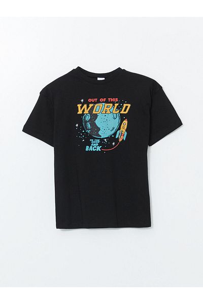 LC Waikiki Tricou pentru băiat cu imprimeu cu gât crew de sezon nou - S5JB31Z1
