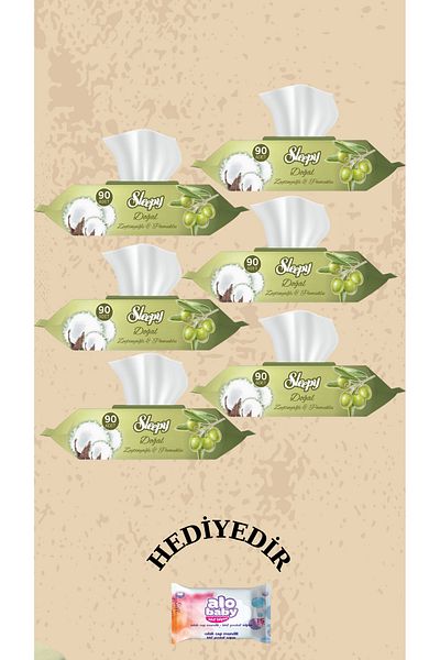 Sleepy Sensitive Olive Oil Wet Towels 6 Pack of 90