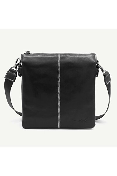 Uderra Leather حقيبة مسنجر من الجلد الطبيعي باللون الأسود للجنسين من Uderra -...