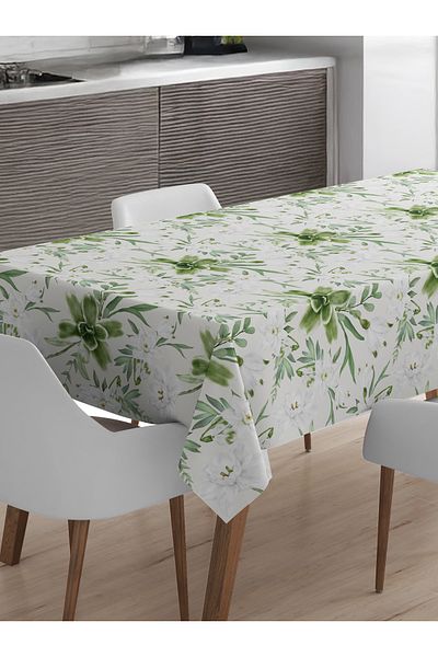 Viadela Floral Leaf Patterned Tablecloth Suitable for Daily Use