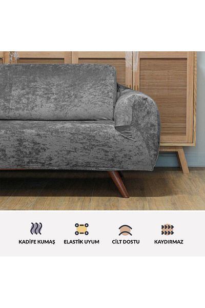riselerhome Riseler Velvet 3-Seater Seat Cover Elastic Sofa Cover Elastic Seat Cover Seat Cover