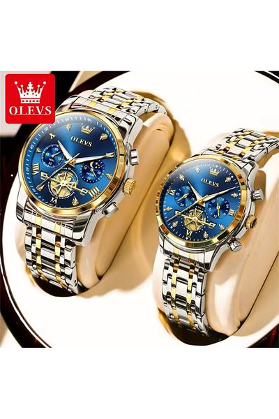 OLEVS Romantic Lover Couple Set Watch - for Women & Men, 2 Pcs Watch