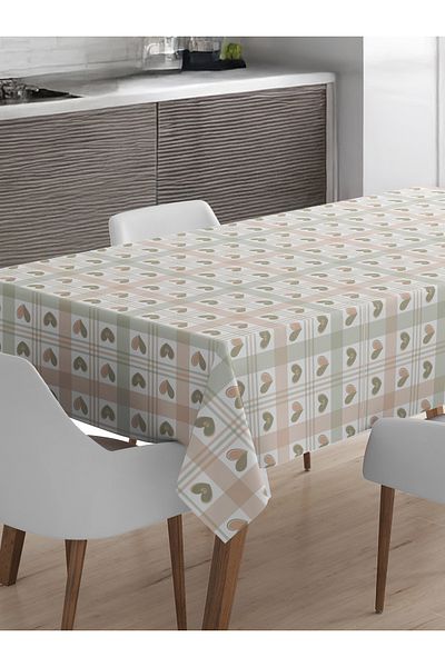 Viadela Heart Patterned Tablecloth Suitable for Daily Use