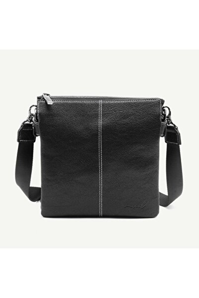 Uderra Leather حقيبة مسنجر من الجلد الطبيعي باللون الأسود للجنسين من Uderra -...