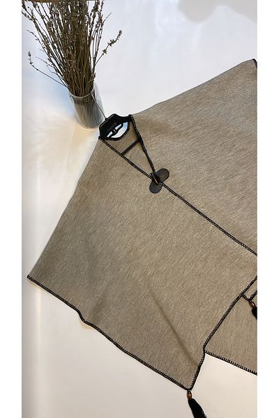 Onur Winter Knitwear Poncho - Solid Color, Edge Stripe, Fashion Trending Product - Store