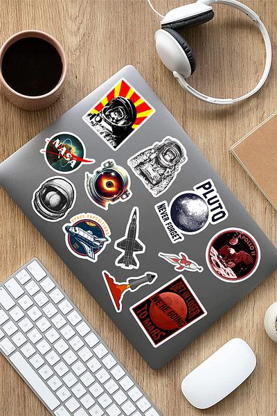 AR Sticker مجموعة ملصقات تحت عنوان Nasa 8 - للكمبيوتر المحمول والكمبيوتر المحمول والكمبيوتر اللوحي