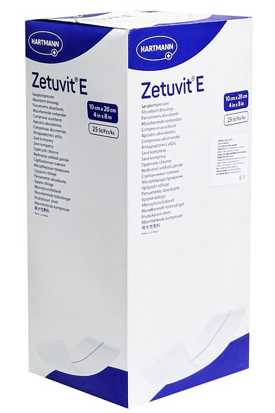 Hartmann Zetuvit E، غطاء جرح عالي الامتصاص، 10 × 20 سم (25 قطعة)