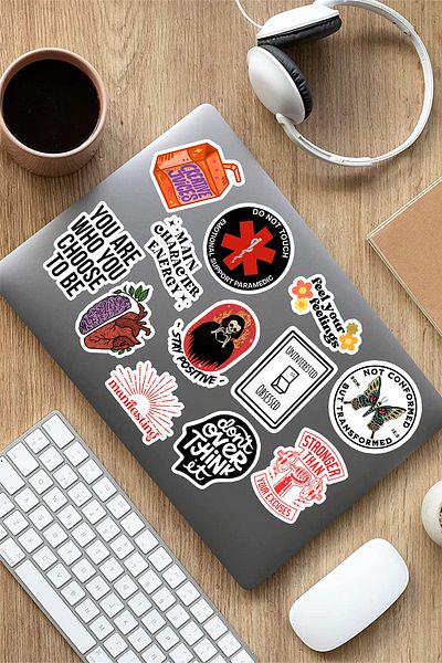 AR Sticker Set de autocolante pentru laptop cu tematică artistică - 11