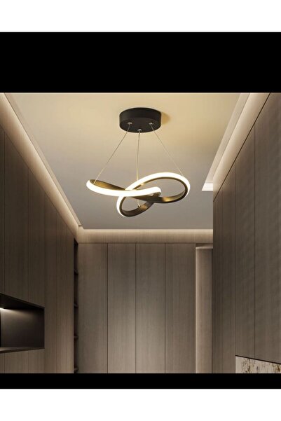 MİLA AYDINLATMA DÖNENCE Modern Tekli Siyah Sarkıt Led Beyaz Power Ledli Salon...