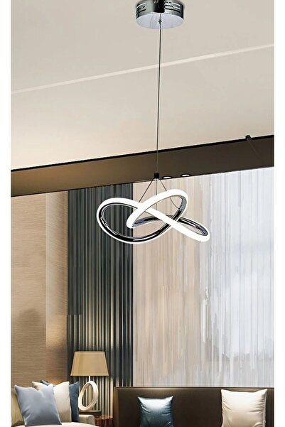 MİLA AYDINLATMA Dönence Modern Tekli Krom Sarkıt Led Beyaz Power Ledli Salon Mutfak Oda Hol Ledli Avize